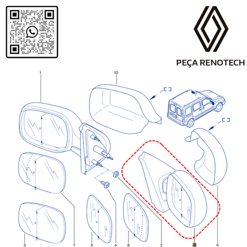 RN 354637 7700354637 RETROV. DIR. MANUAL KANGOO 03... ALTURA 125MM - 4